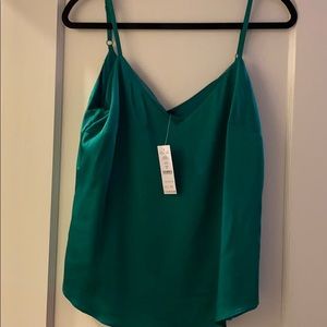 Green silk camisole